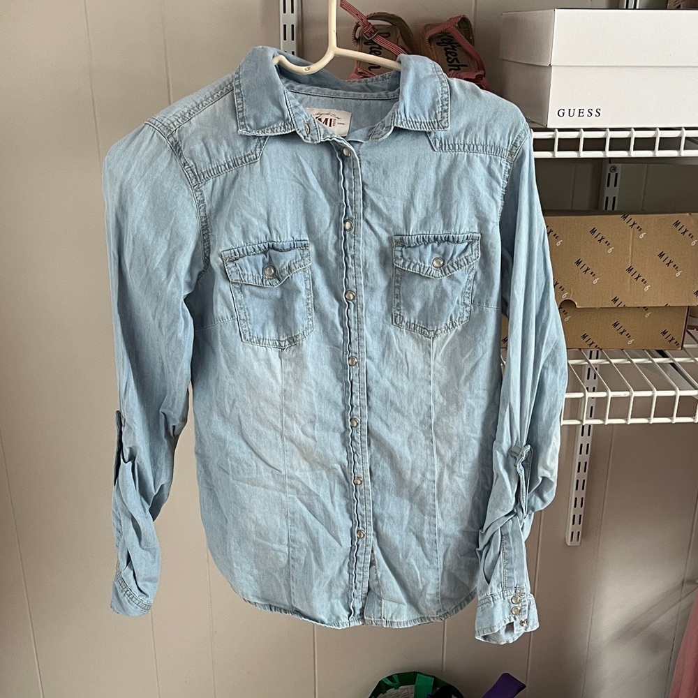 YMI Light Blue Casual Button Down Shirt